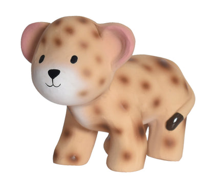 Tikiri Leopard Rubber Teether Rattle & Bath Toy - Boxed