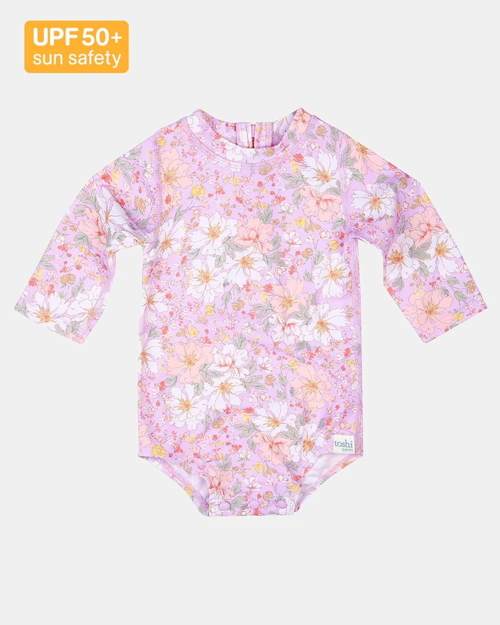 Swim Baby Long Sleeve Onesie - Dahlia