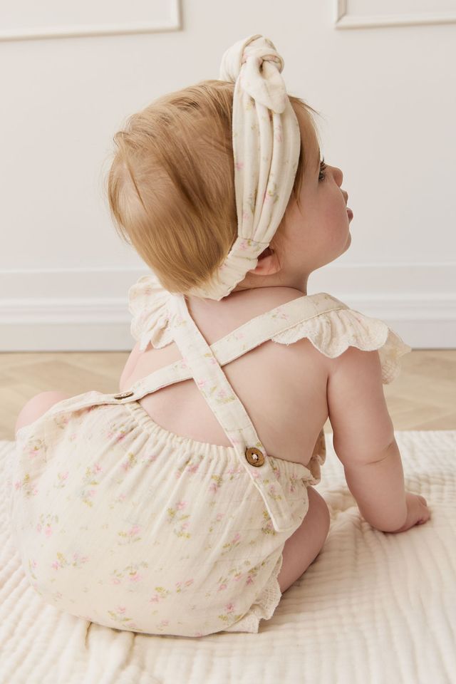 Organic Cotton Muslin Luciana Playsuit - Emelia Pink
