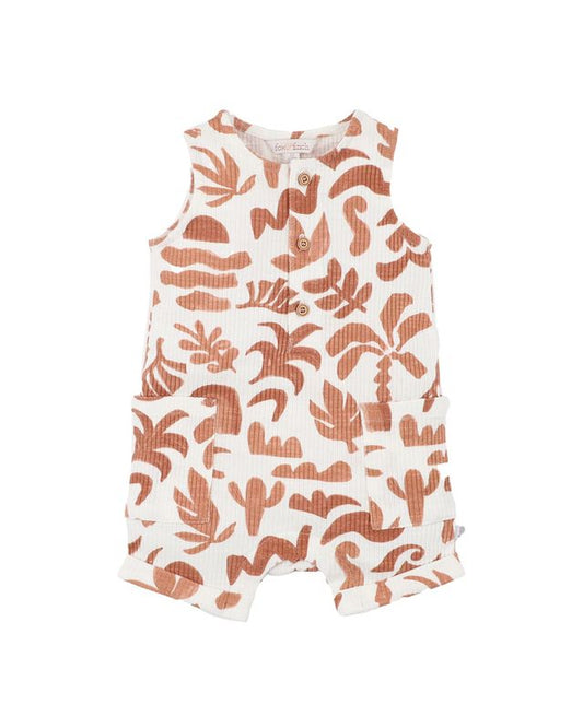 Abstract Oasis Caramel Print Romper