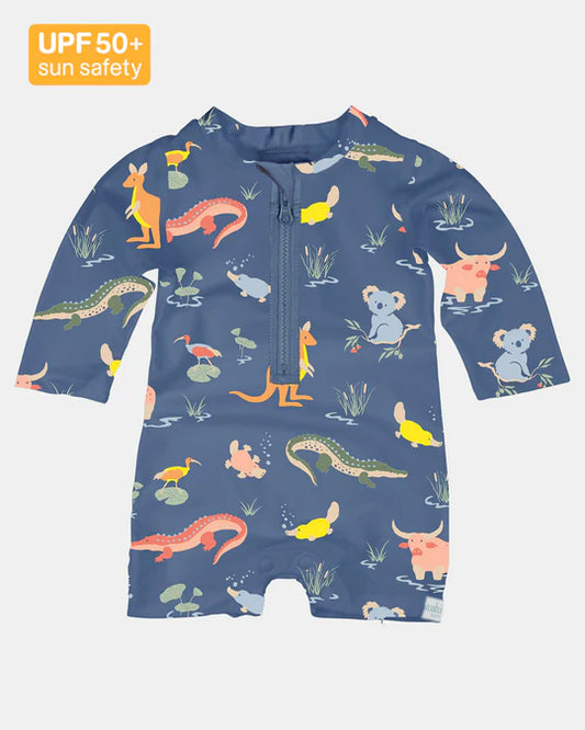 Swim Onesie L/S Splash - Kakadu Moonlight