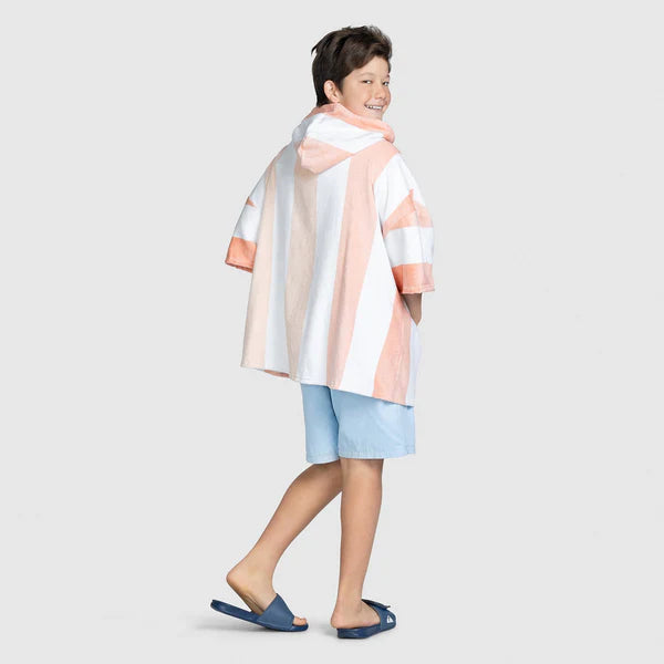 Orange Stripe - Kids Poncho Towel