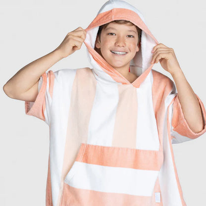 Orange Stripe - Kids Poncho Towel