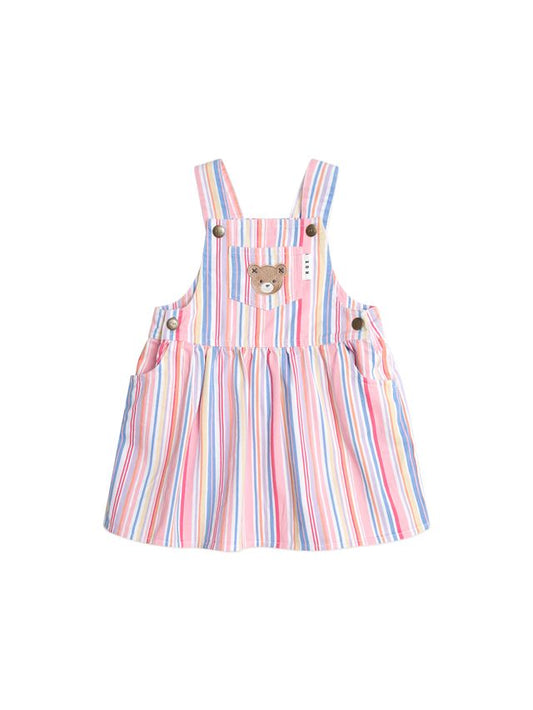 Pastel Stripe Pinafore Dress