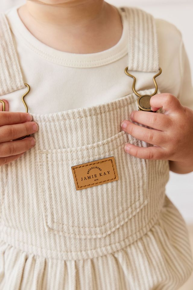 Pax Playsuit - Fine Vertical Stripe Sandy Brown/Cloud