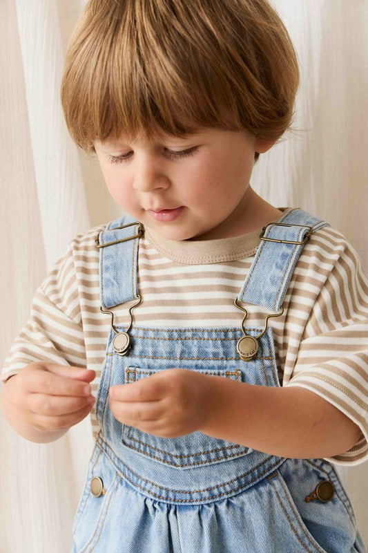 Pima Cotton Wesley Tee - Slim Stripe Brioche/Cloud