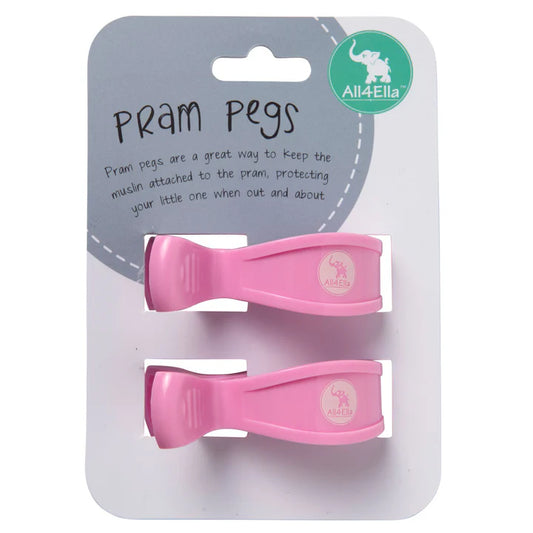 2 Pack Pram Pegs - Pastel Pink