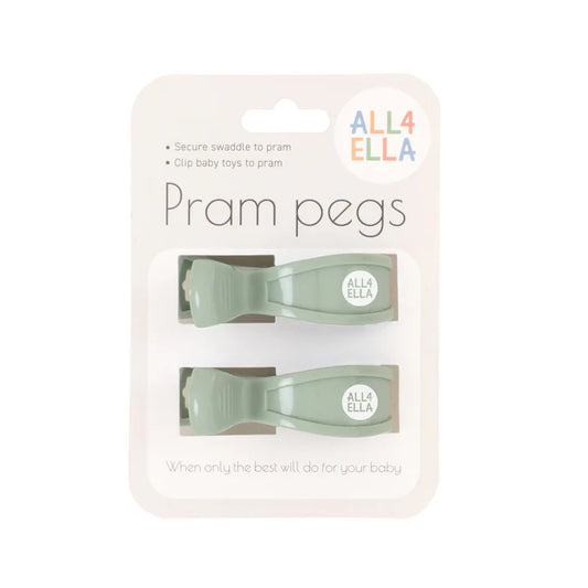 2 Pack Pram Pegs - Sage