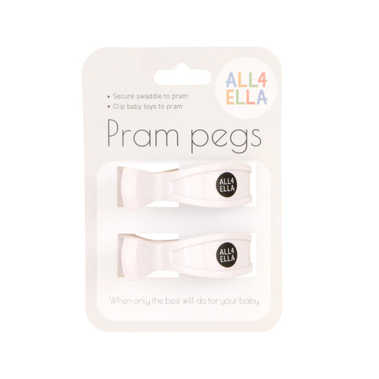 2 Pack Pram Pegs - White