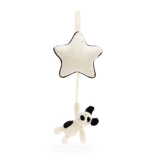 Jellycat Bashful Black & Cream Puppy Music Pull