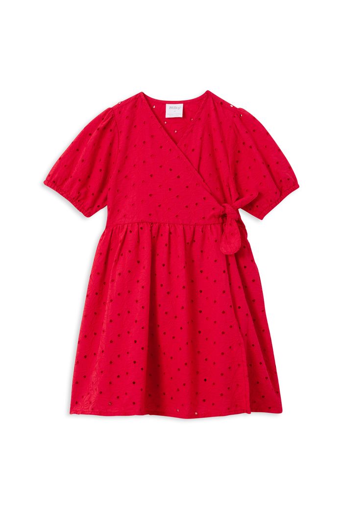 Red Broderie Dress