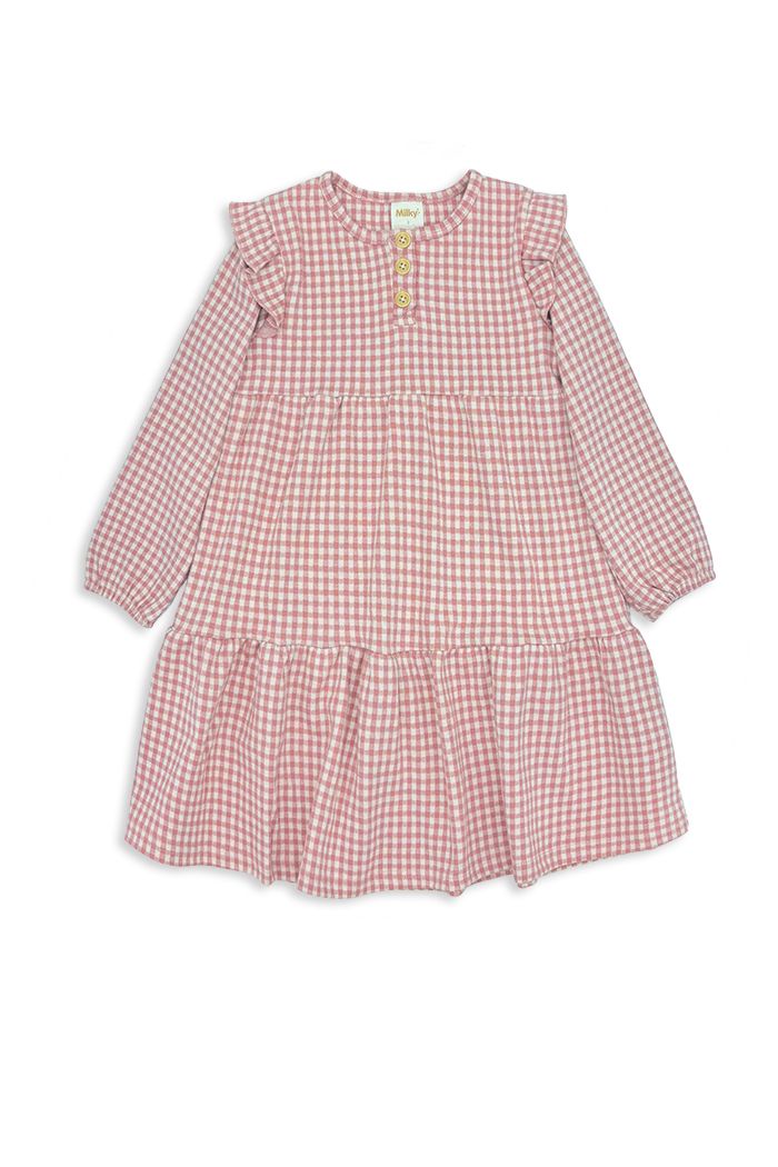 Rose Check Frill Dress