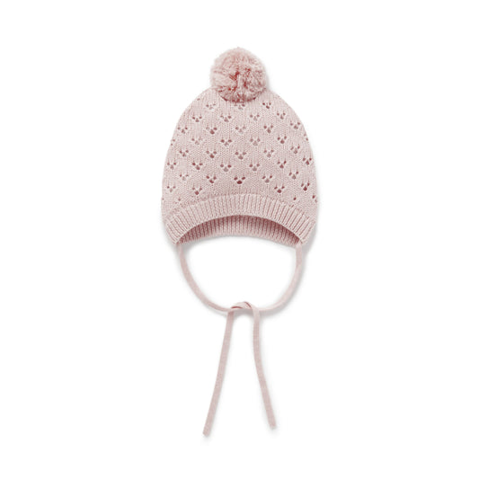 Rose Blush Knit Bonnet