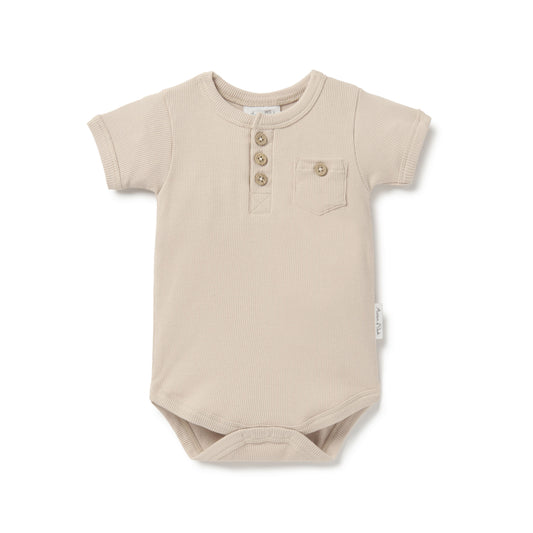 Sand Rib Henley Onesie