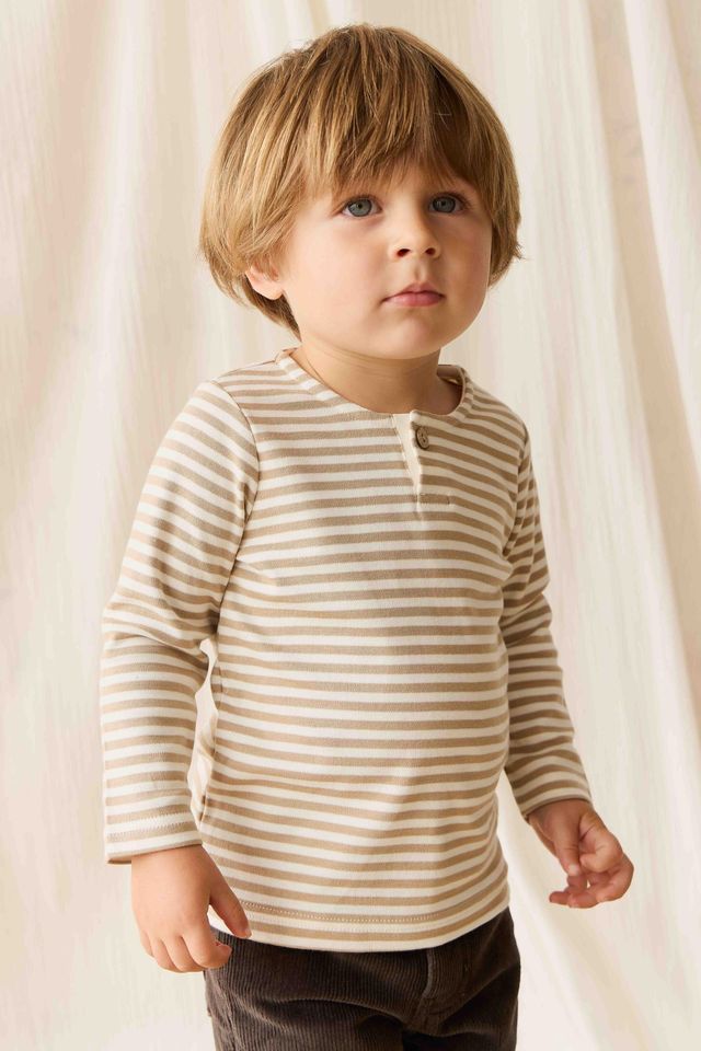 Pima Cotton Shae Top - Slim Stripe Brioche/Cloud