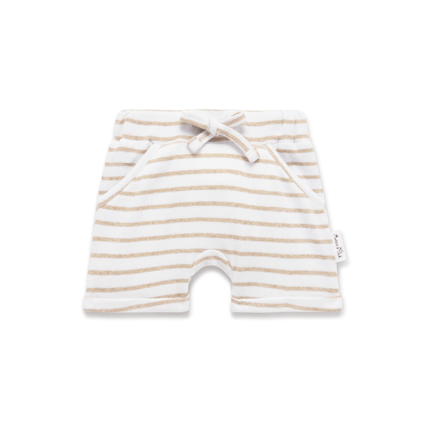 Stripe Rib Harem Shorts - Oatmeal