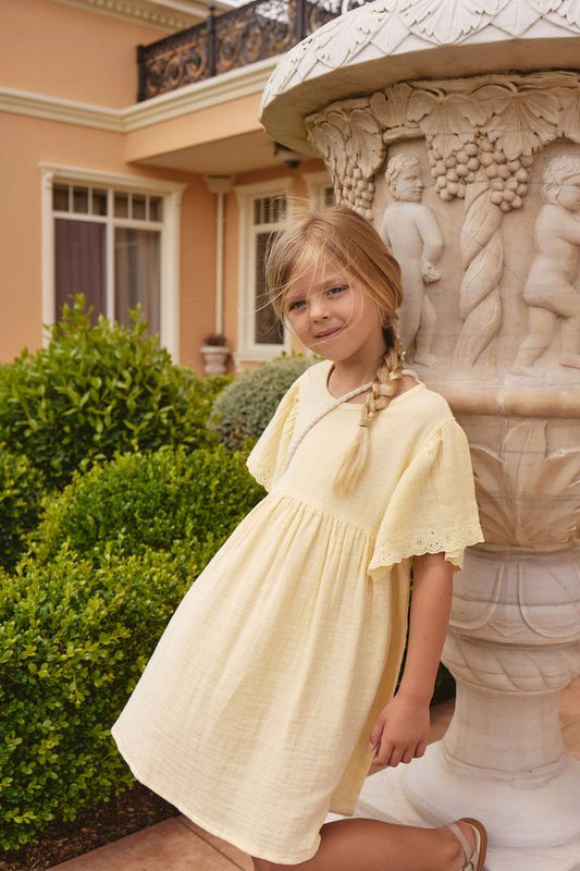 Organic Cotton Muslin Phillipa Dress - Sunshine