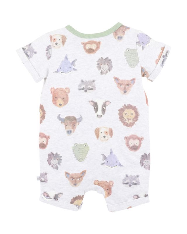 Wildlings Print SS Henley Romper