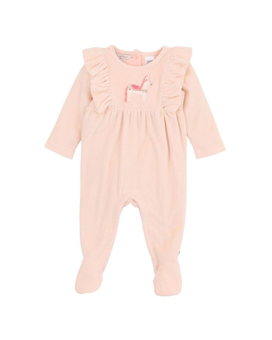 Wild Horses Velour Long Sleeve Onesie